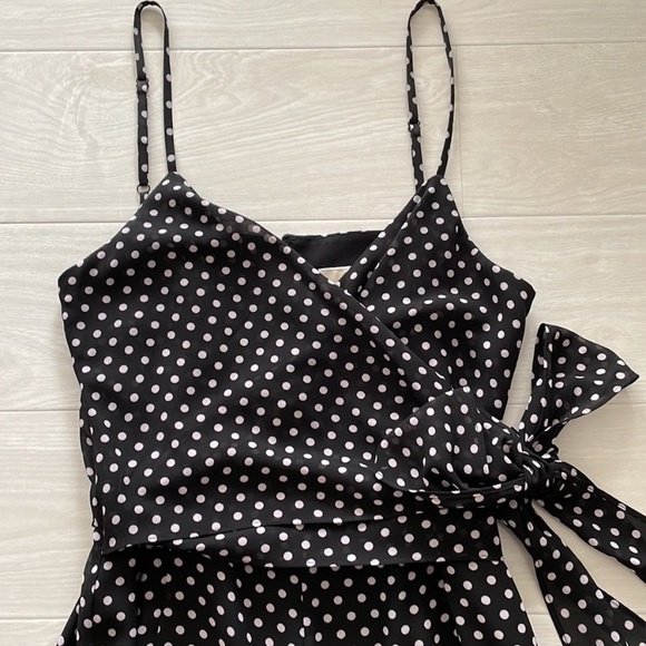 MICHAEL Michael Kors Black w/ Cream Polka Dot “Georgette” Jumpsuit - Picture 6 of 16